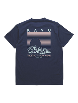 KAVU Cotton Landscape Graphic T-Shirt, Nautical Navy, Nautical Navy