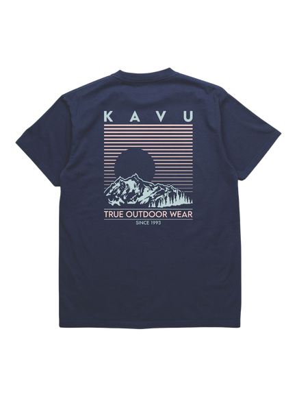 KAVU Cotton Landscape Graphic T-Shirt, Nautical Navy, Nautical Navy