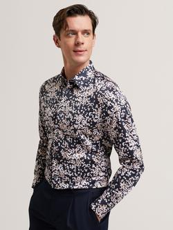Ted Baker Long Sleeve Botanical Leaf Shirt, Navy, Navy