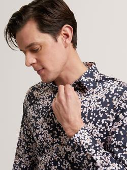 Ted Baker Long Sleeve Botanical Leaf Shirt, Navy - view 2, Navy