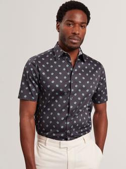 Ted Baker Ditsy Floral Short Sleeve Shirt, Navy, Navy