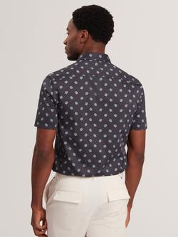 Ted Baker Ditsy Floral Short Sleeve Shirt, Navy - view 2, Navy