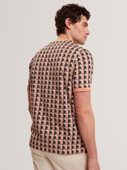 Ted Baker Safaviy Painted Geo Print T-Shirt, Orange - view 2, Orange