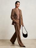 Reiss Petite Solene Double Breasted Blazer, Tan
