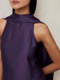 Reiss Petite Michelle Drape Midi Dress, Purple