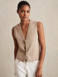 Reiss Gaia Button Detail Top, Neutral