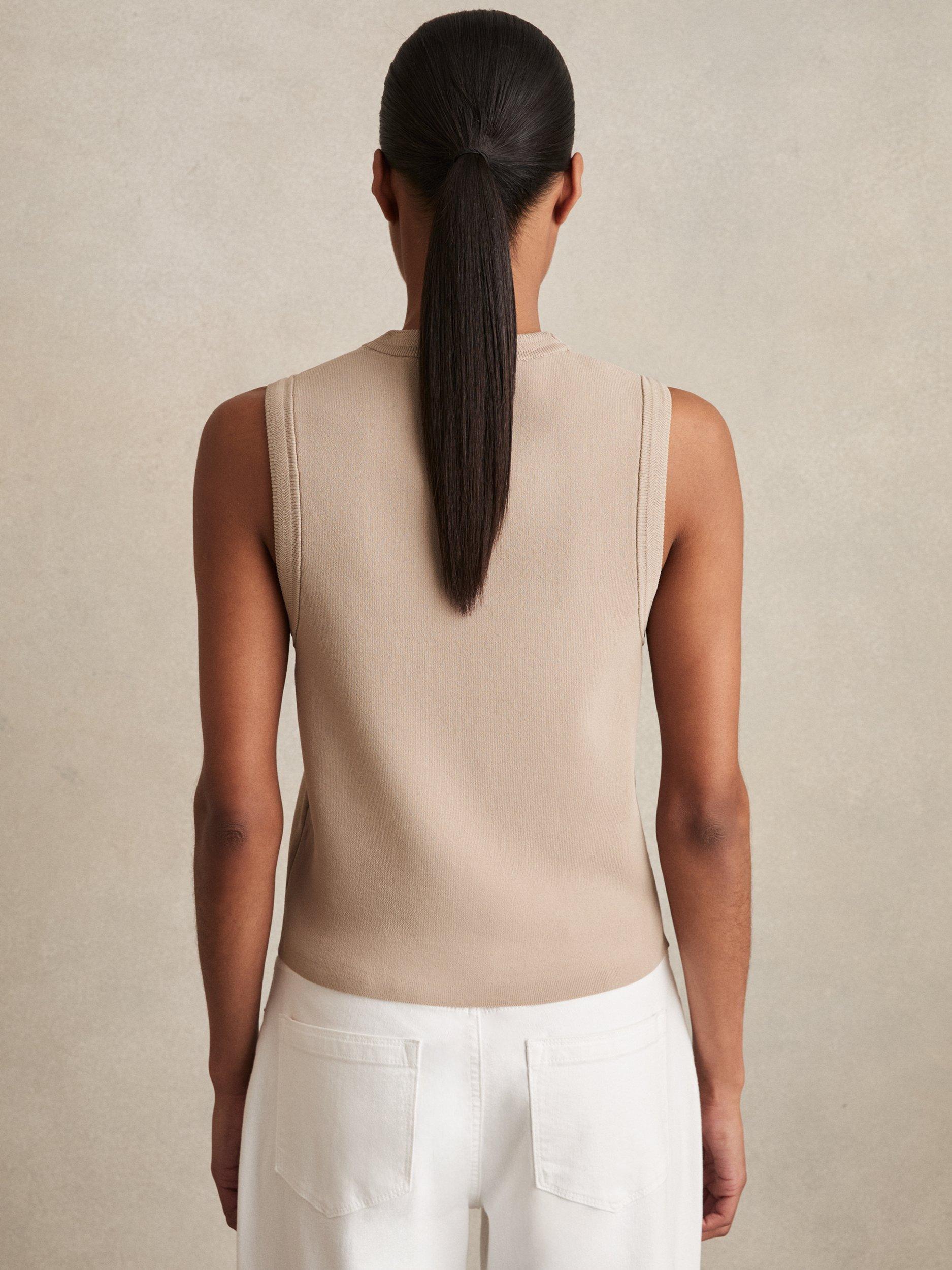 Product image 2 of 5, which shows Reiss Gaia Button Detail Top, Neutral, XS