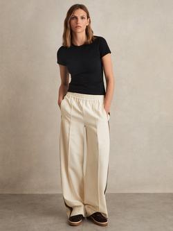 Reiss Petite Robyn Side Stripe Trousers, Cream