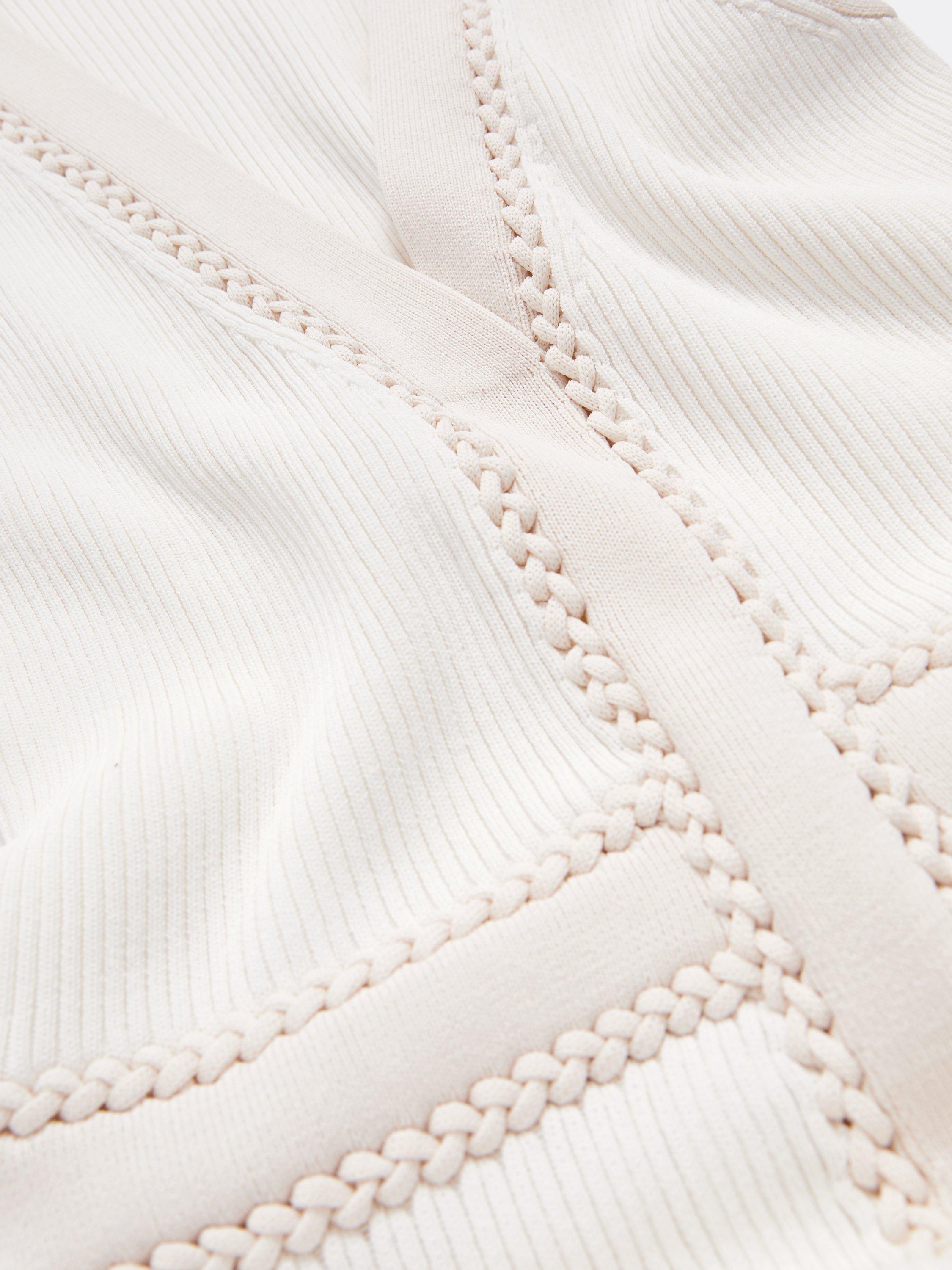 Product image 2 of 5, which shows Reiss Lou Knitted Midi Dress, Ivory, XS