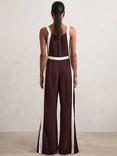 Reiss Petite Salma Colour Block Jumpsuit, Burgundy/Cream