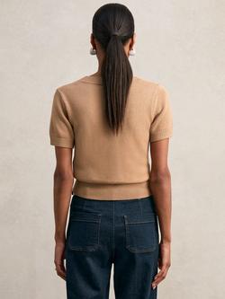 Reiss Valerie V-Neck Knit Top - view 2, Camel