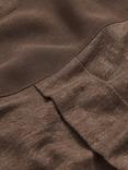 Reiss Ember Relaxed V-Neck Pure Linen T-Shirt, Brown