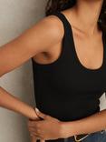 Reiss Violet Scoop Neck Ribbed Vest Top