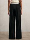 Reiss Petite Camelia Wide Leg Trousers, Black