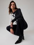 Mint Velvet Colour Block Star Jumper, Grey
