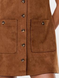 French Connection Lany Suedette Mini Dress, Tan - view 2, Tan