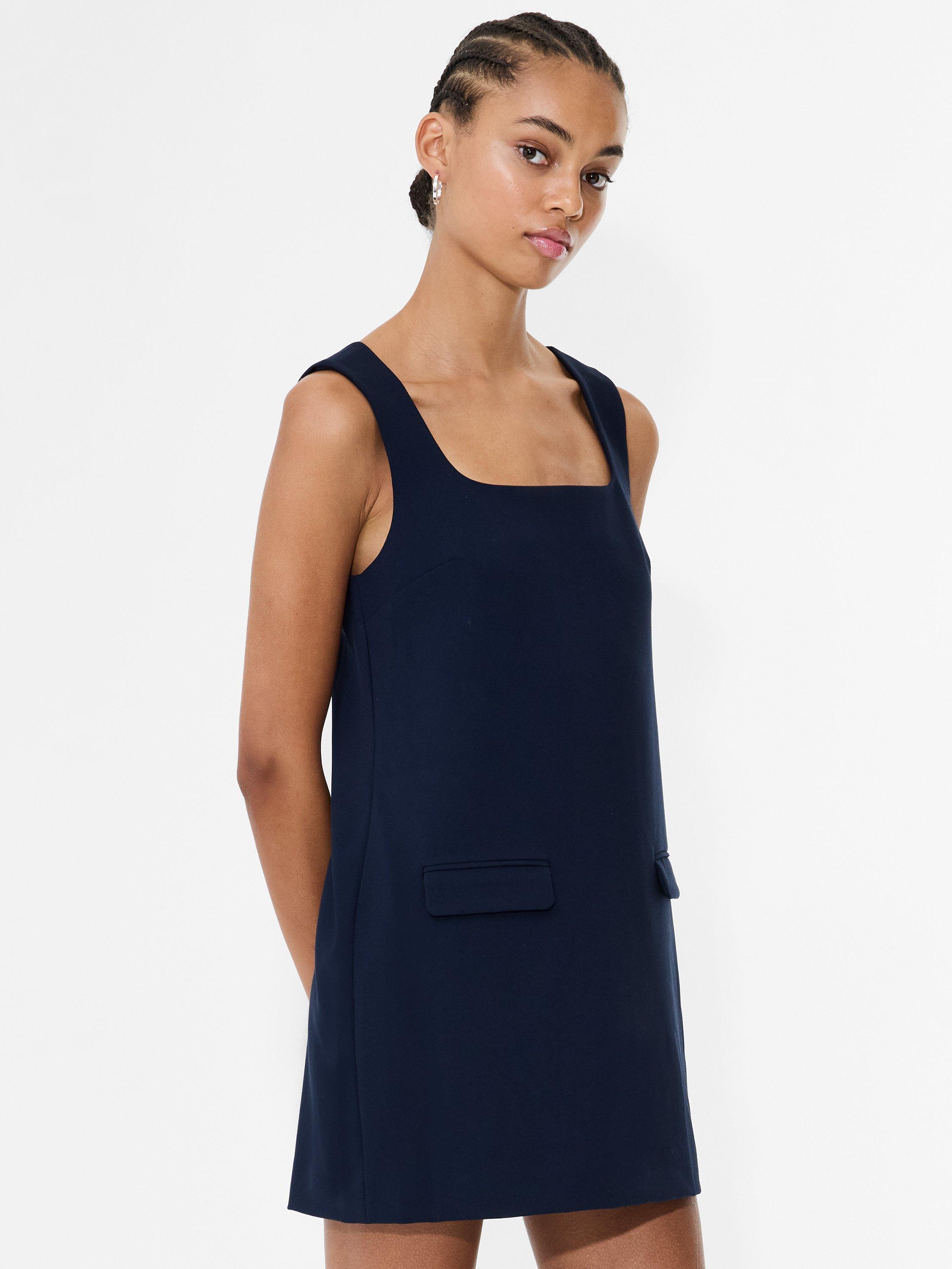 Product image 3 of 5, which shows French Connection Whisper Square Neck Mini Dress, Marine, 6