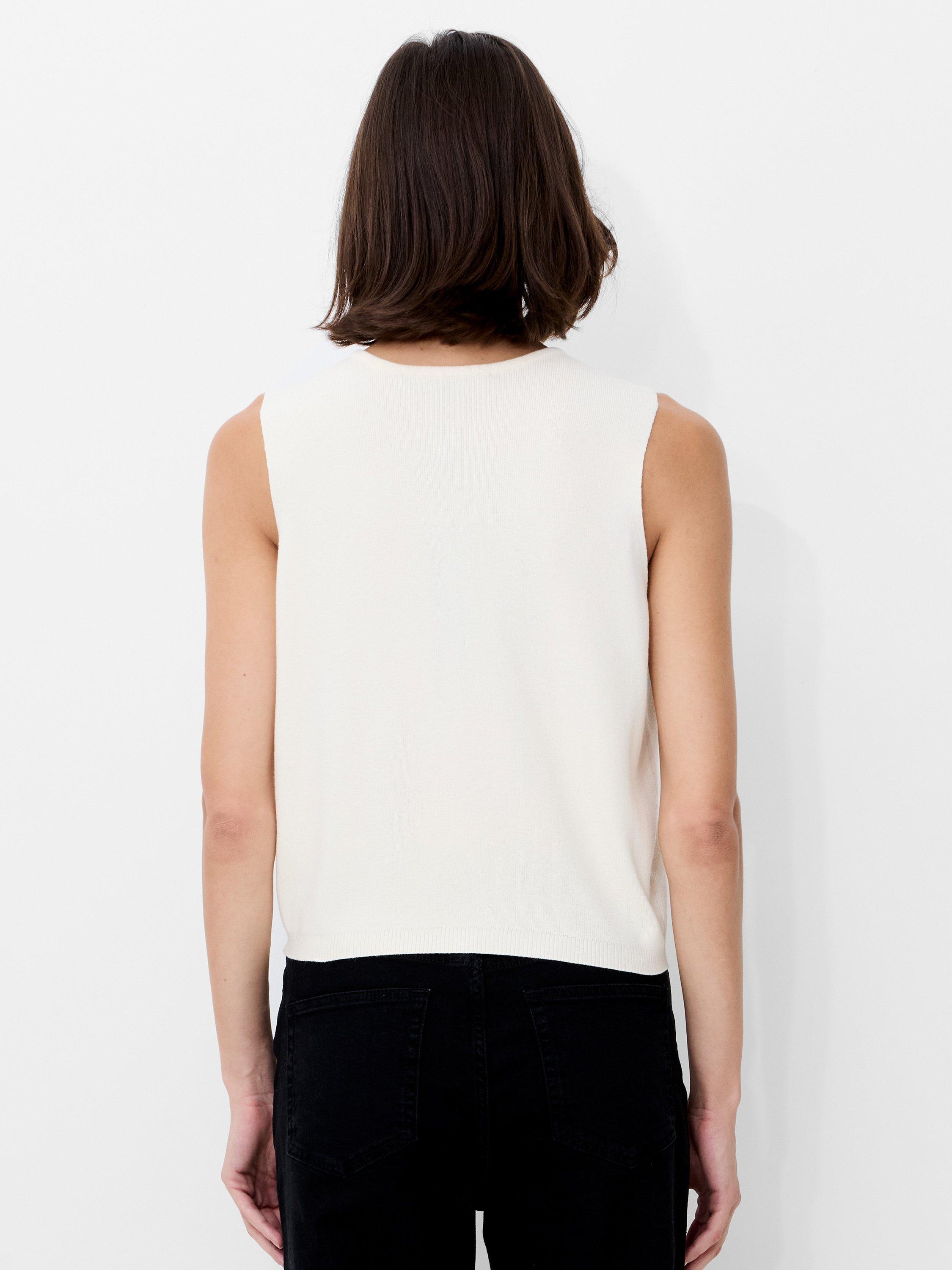 Product image 3 of 4, which shows French Connection Cosysoft Knit Top, Porcelain Cream, M