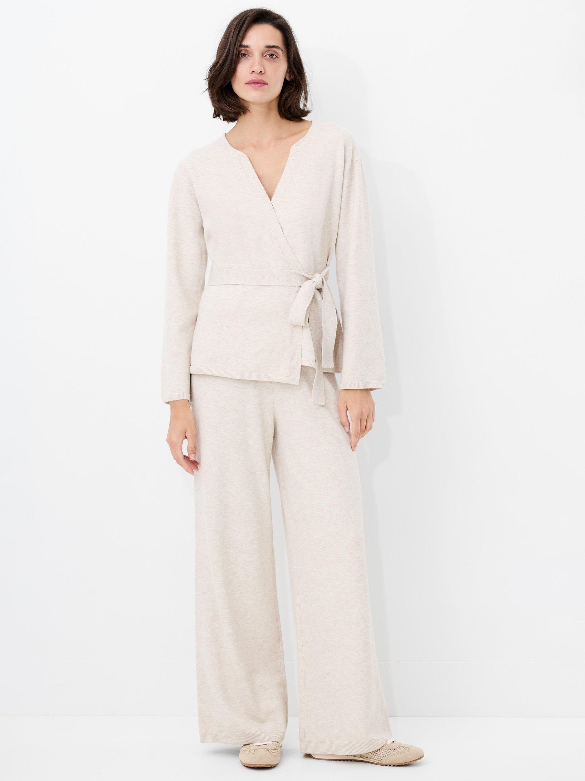 Product image 3 of 5, which shows French Connection Marley Wrap Cardigan, Oatmeal, S