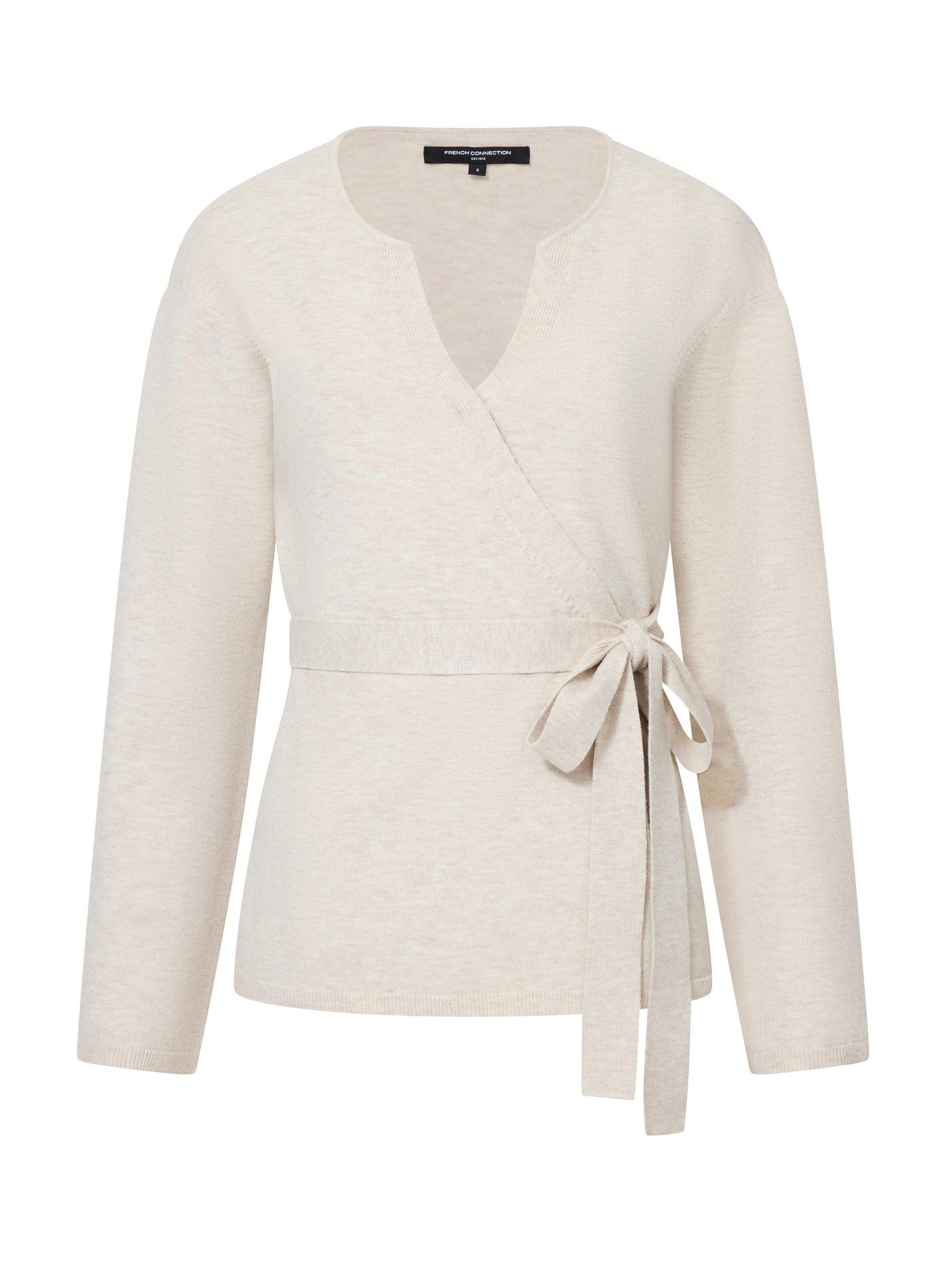 Product image 5 of 5, which shows French Connection Marley Wrap Cardigan, Oatmeal, S