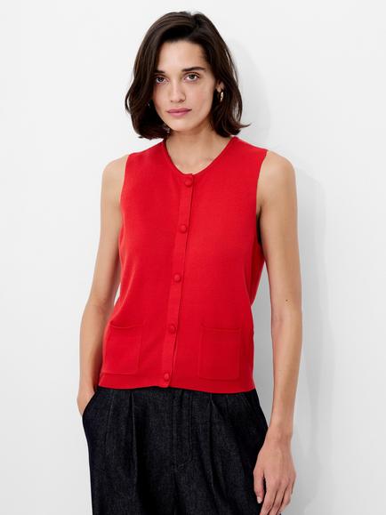 French Connection Cosysoft Knit Top, Mars Red