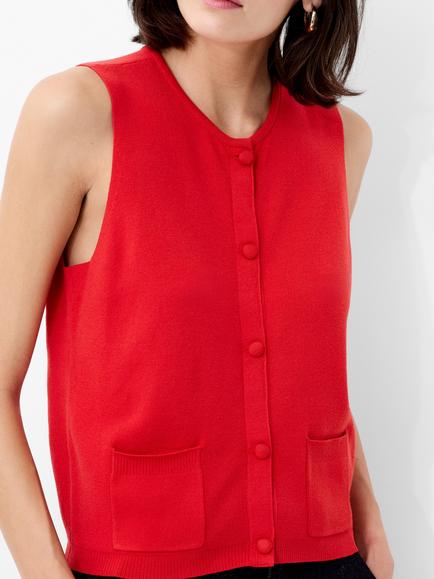 French Connection Cosysoft Knit Top - view 2, Mars Red
