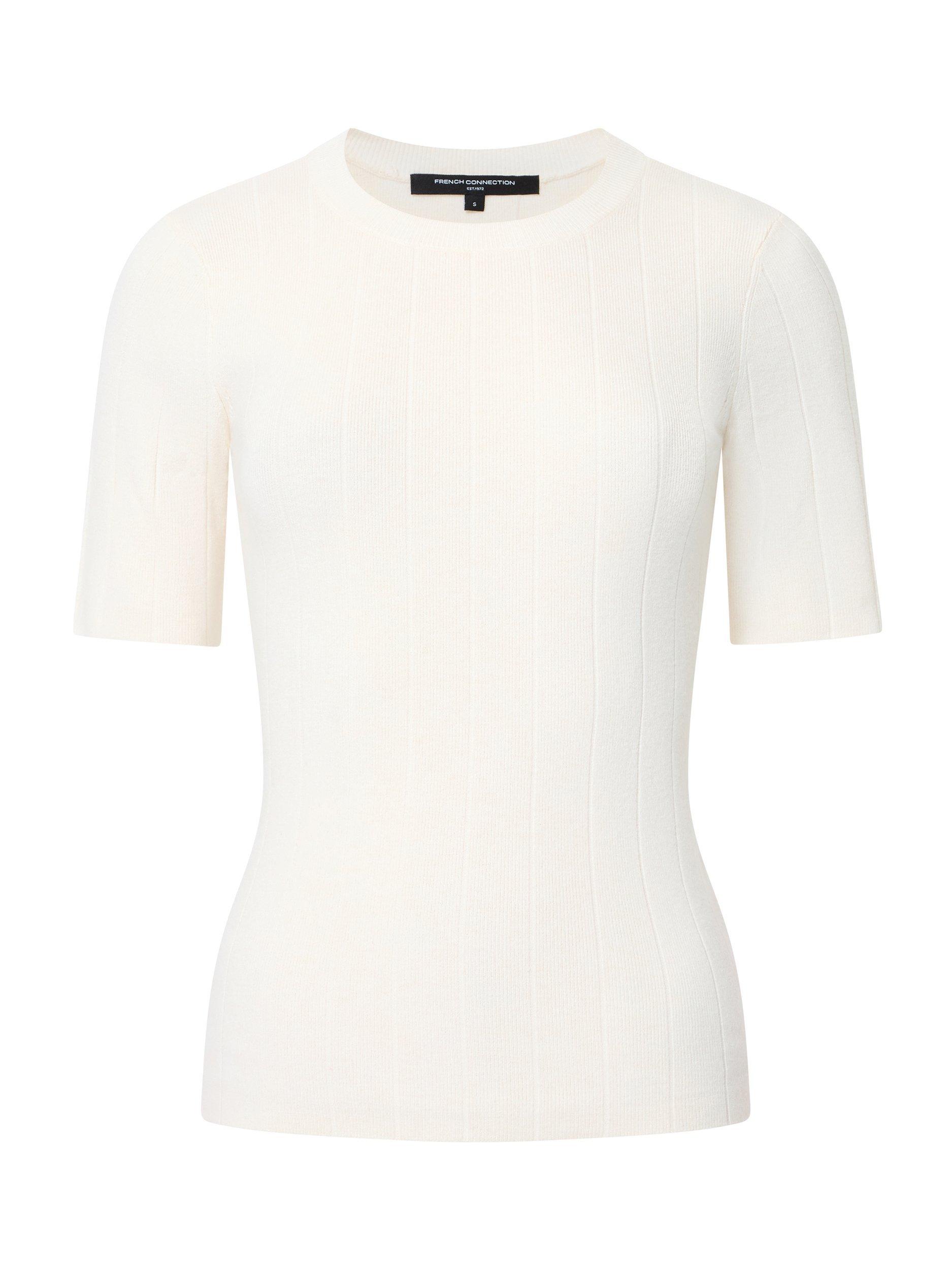 Product image 5 of 5, which shows French Connection Marley Knit Top, Porcelain Cream, XS