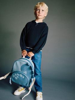 Mango Kids' Axel Knit Hoodie, Navy, Navy