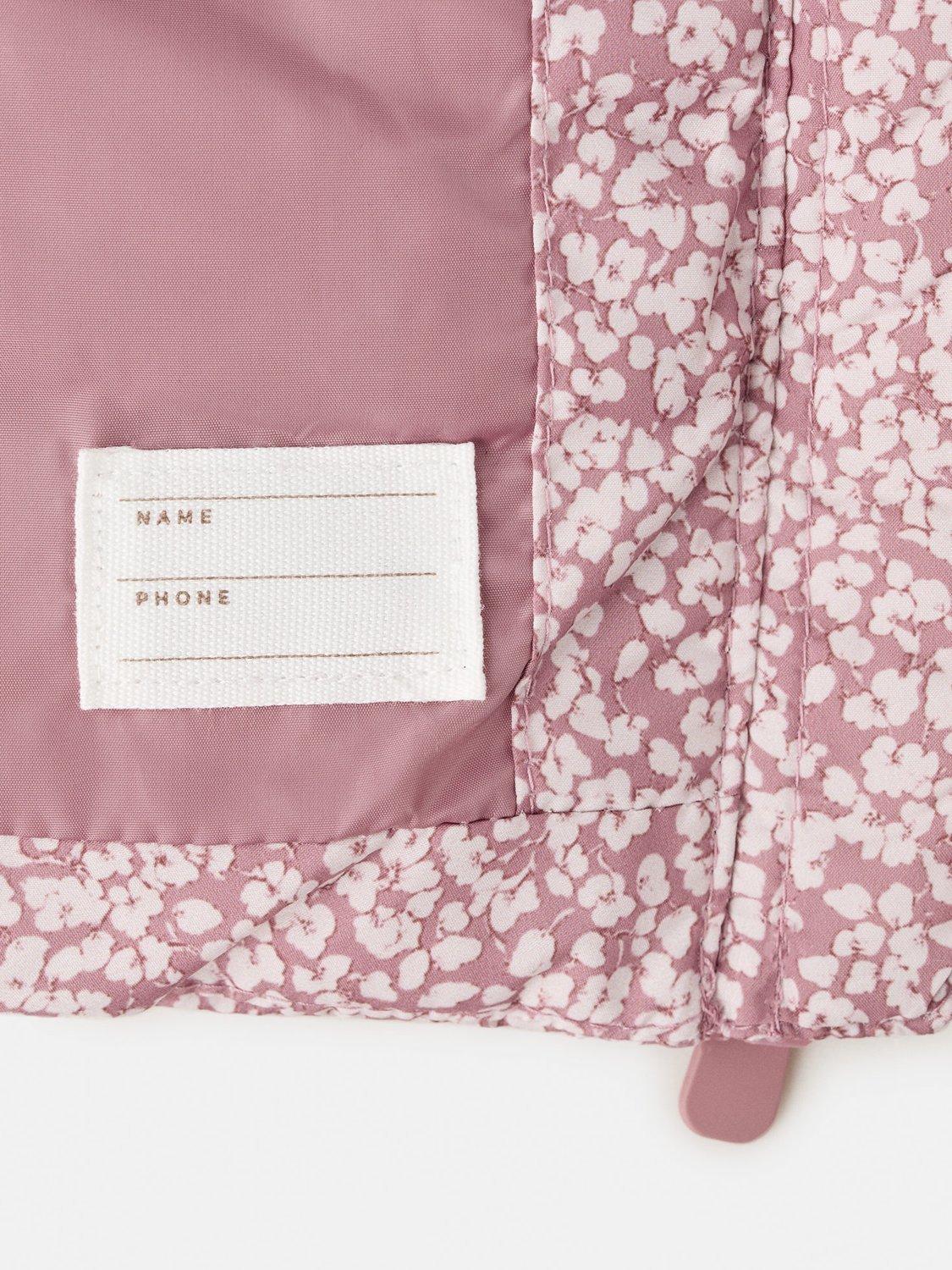 Product image 4 of 6, which shows Mango Kids' June Floral Puffer Jacket, Pink, 2-3 years
