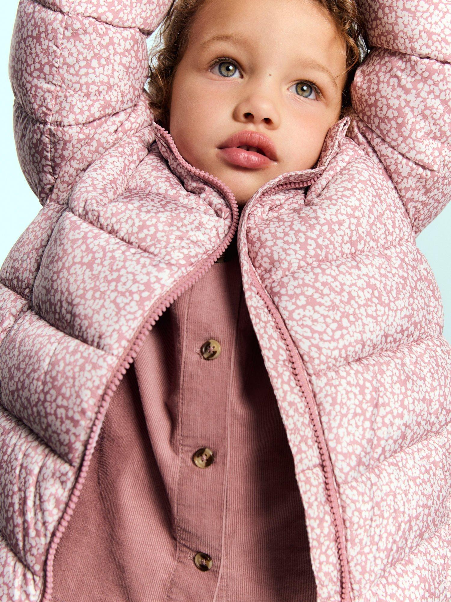 Product image 5 of 6, which shows Mango Kids' June Floral Puffer Jacket, Pink, 2-3 years