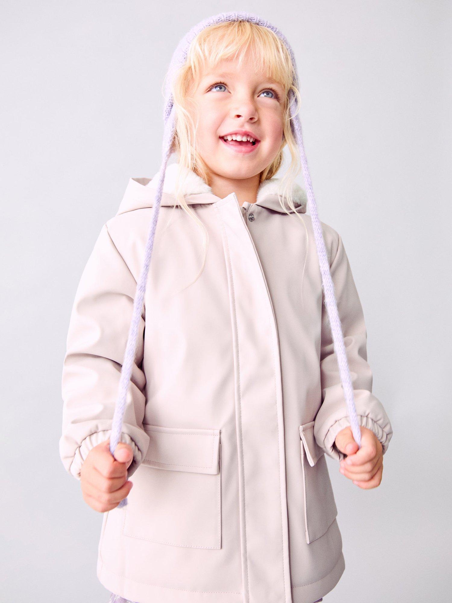 Product image 1 of 6, which shows Mango Kids' Hooded Snow Coat, Pink, 9-12 months