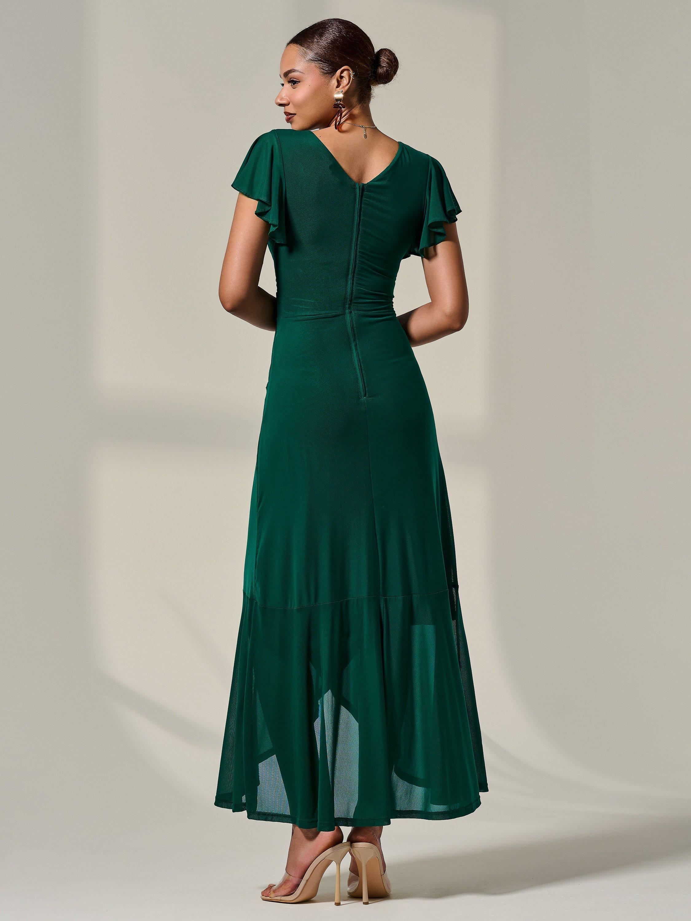 Product image 2 of 7, which shows Jolie Moi Angel Wrap Maxi Dress, Teal, 8