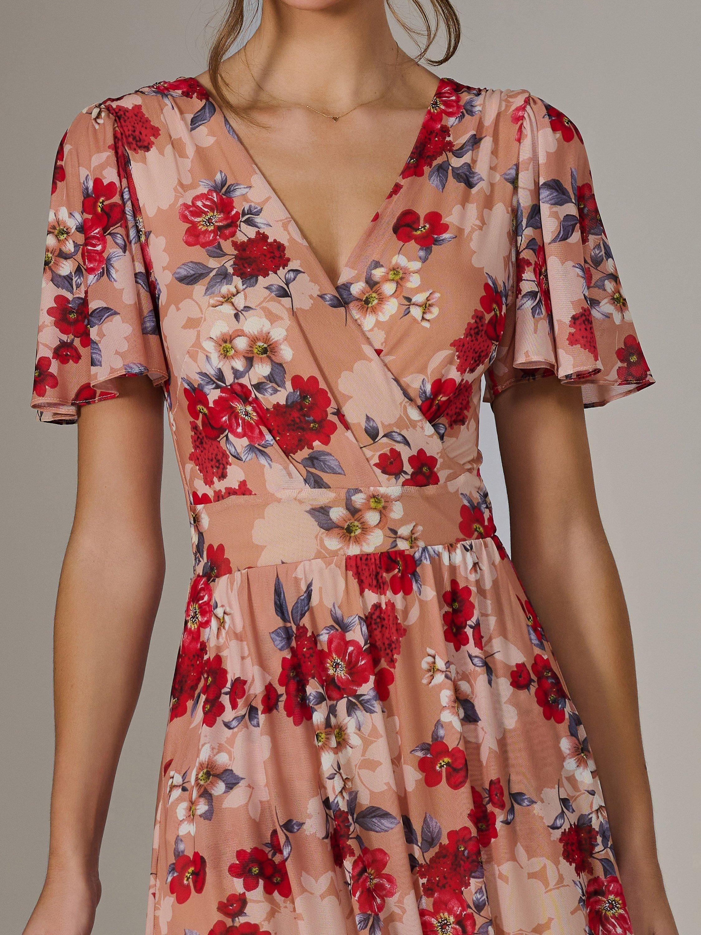Product image 4 of 7, which shows Jolie Moi Floral Wrap Maxi Dress, Multi, 8