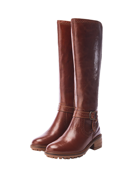 Moda in Pelle Hesdin Leather Knee High Boots - view 2, Tan