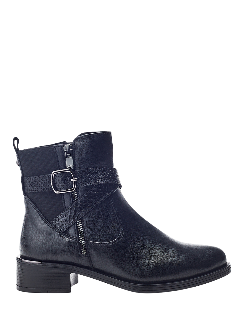 Product image 1 of 5, which shows Moda in Pelle Oloron Leather Ankle Boots, Black, 3