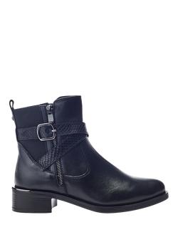 Moda in Pelle Oloron Leather Ankle Boots, Black
