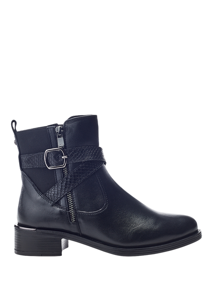 Moda in Pelle Oloron Leather Ankle Boots, Black