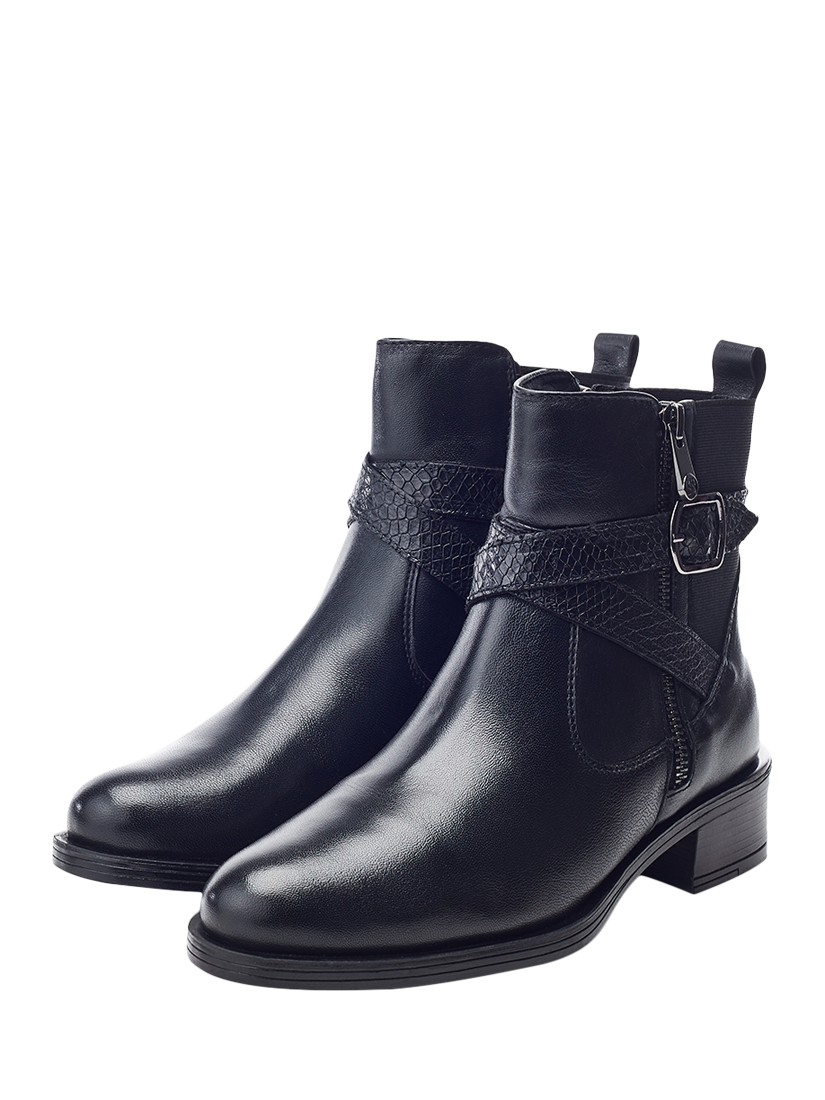 Product image 3 of 5, which shows Moda in Pelle Oloron Leather Ankle Boots, Black, 3