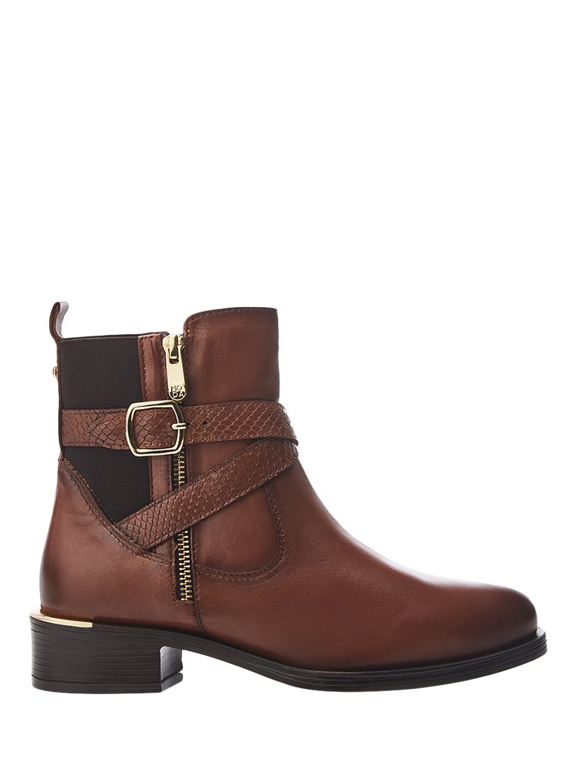 Product image 1 of 5, which shows Moda in Pelle Oloron Leather Ankle Boots, Tan, 3