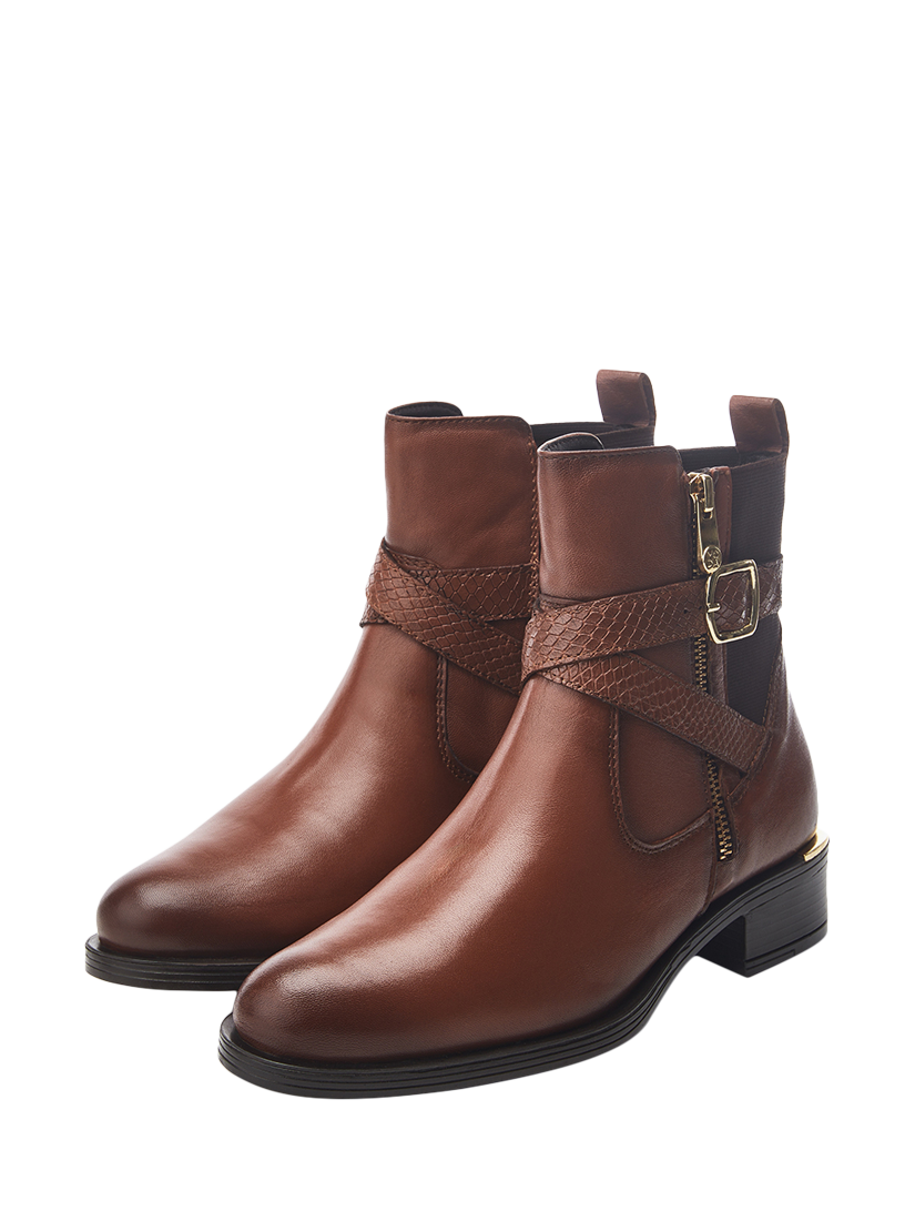 Product image 3 of 5, which shows Moda in Pelle Oloron Leather Ankle Boots, Tan, 3