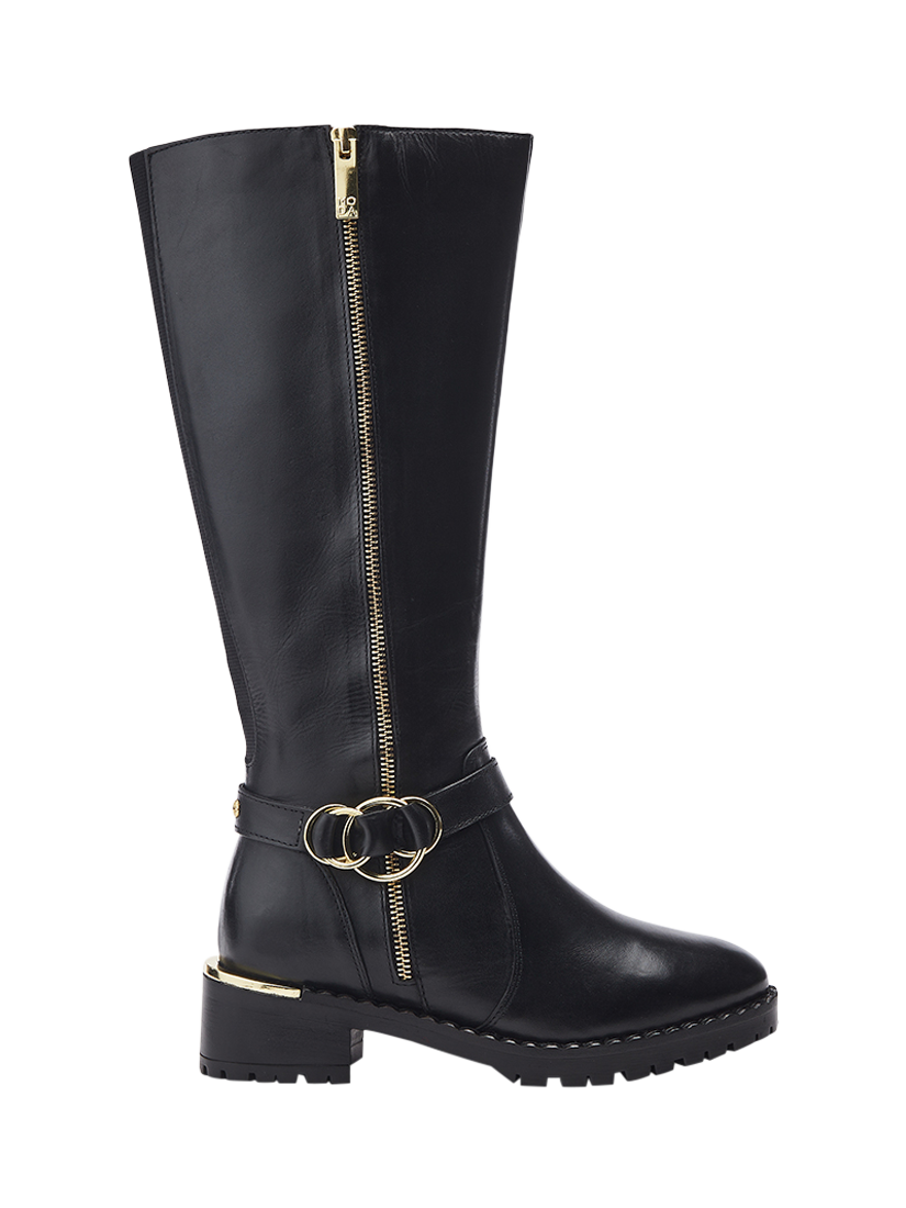 Product image 1 of 4, which shows Moda in Pelle Sherie Leather Knee High Boots, Black, 6