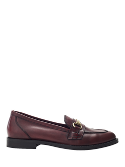 Moda in Pelle Elarra Snaffle Trim Leather Loafers, Burgundy