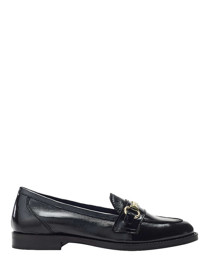 Product image 1 of 4, which shows Moda in Pelle Elarra Snaffle Trim Leather Loafers, Black, 3