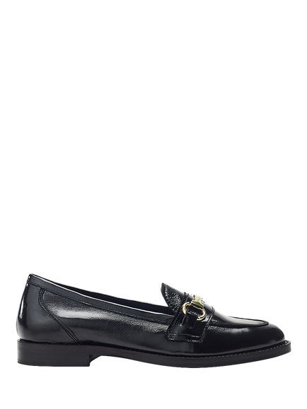 Moda in Pelle Elarra Snaffle Trim Leather Loafers, Black