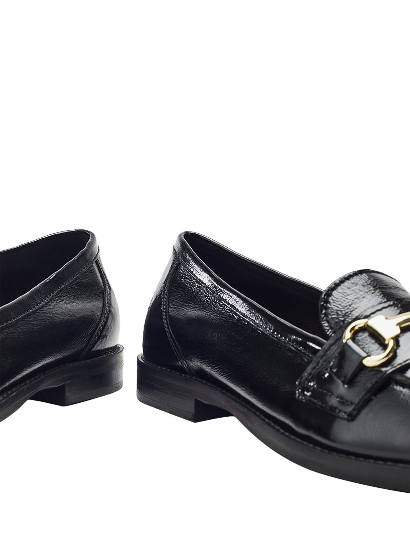 Product image 3 of 4, which shows Moda in Pelle Elarra Snaffle Trim Leather Loafers, Black, 3