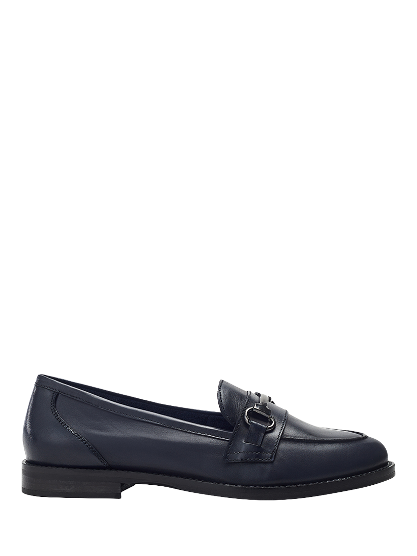Product image 1 of 4, which shows Moda in Pelle Elarra Snaffle Trim Leather Loafers, Navy, 3