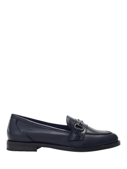 Moda in Pelle Elarra Snaffle Trim Leather Loafers, Navy