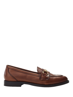 Moda in Pelle Elarra Snaffle Trim Leather Loafers, Tan