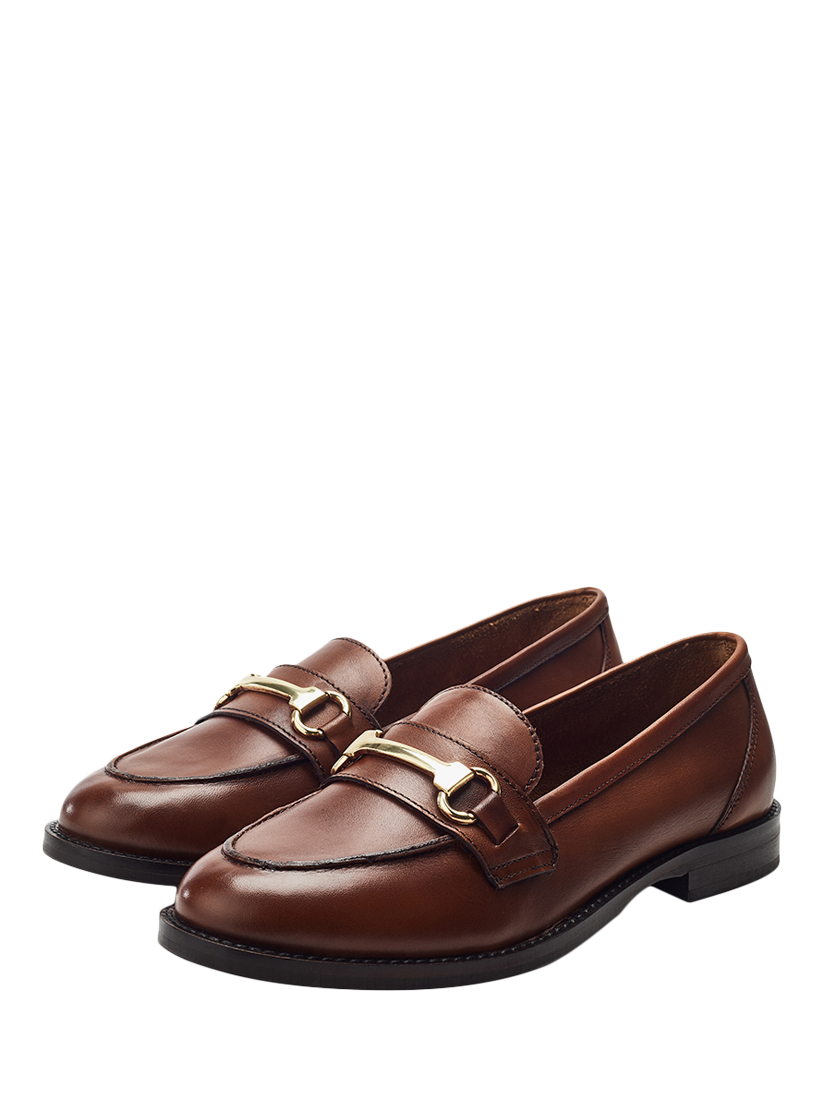 Product image 2 of 4, which shows Moda in Pelle Elarra Snaffle Trim Leather Loafers, Tan, 3