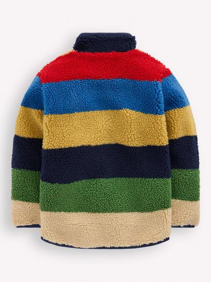 Mini Boden Kids' Cosy Borg Jacket, Multi - view 2, Multi